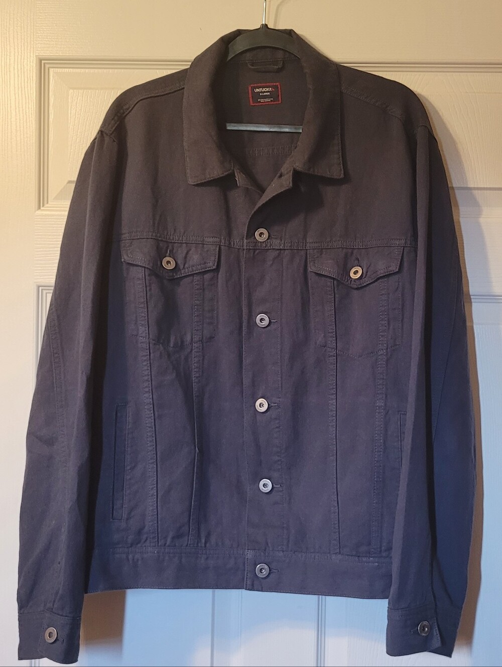 Untuck linen blend trucker jacket 63%cotton 37% linen . Size XL